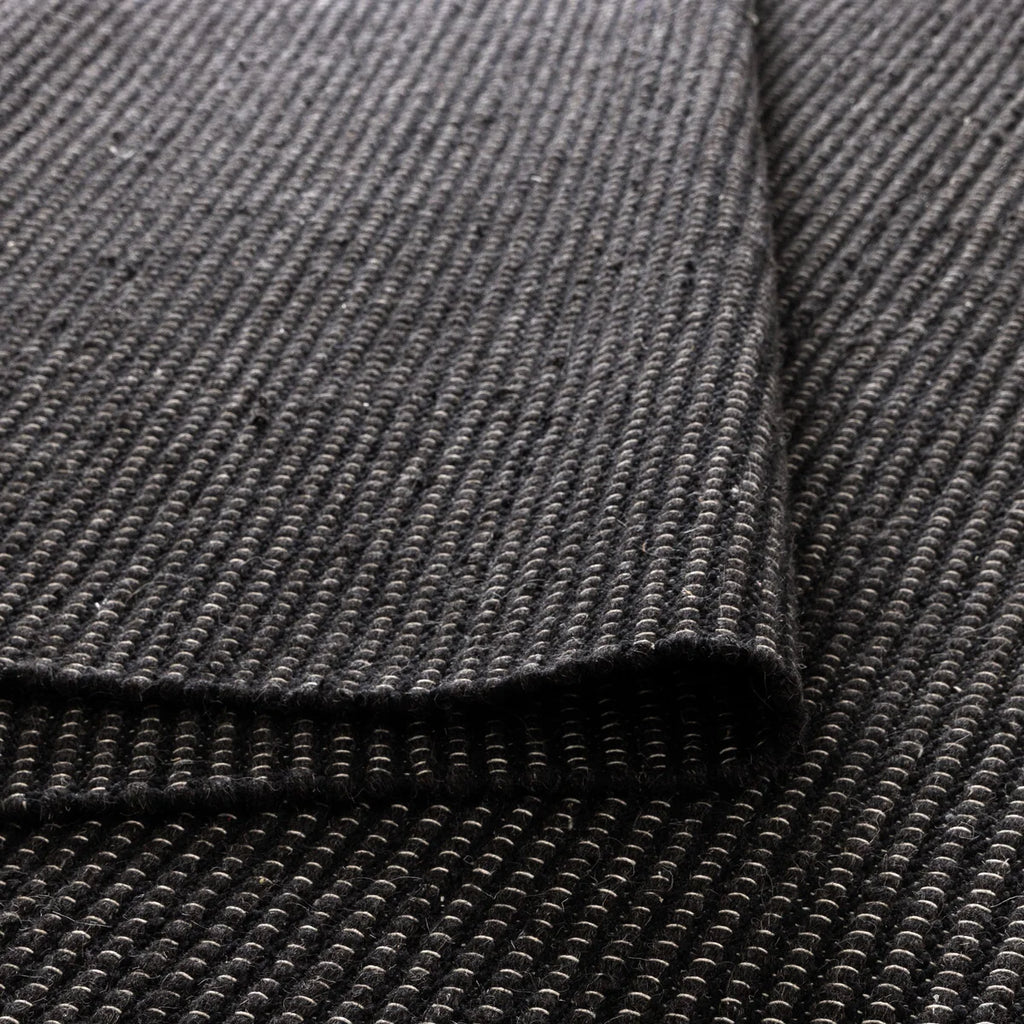 Nova Handwoven Black Wool Rug