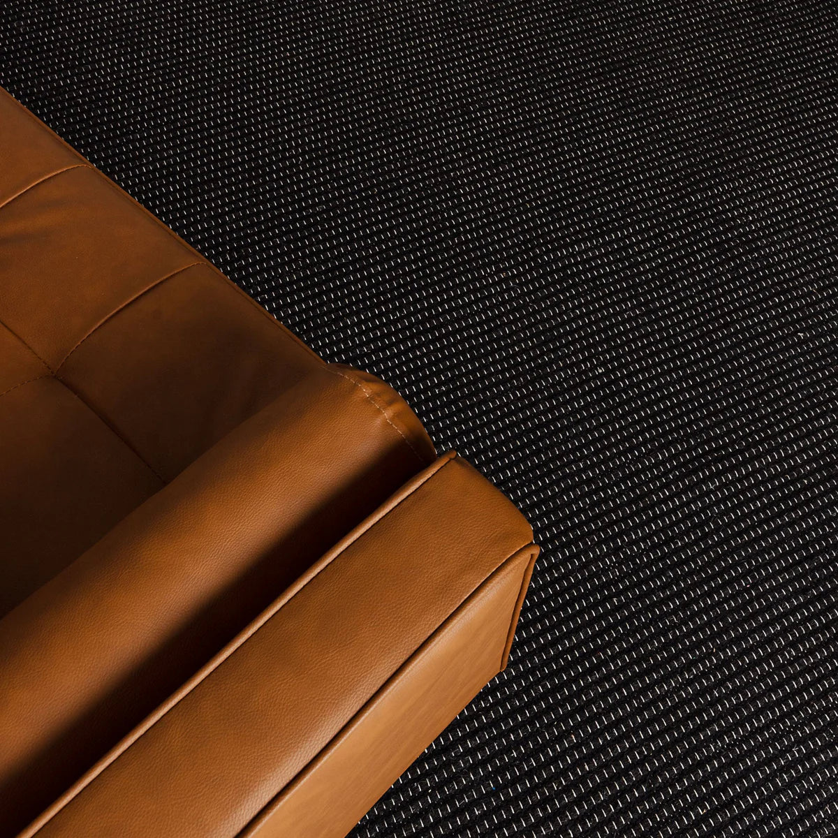 Nova Handwoven Black Wool Rug