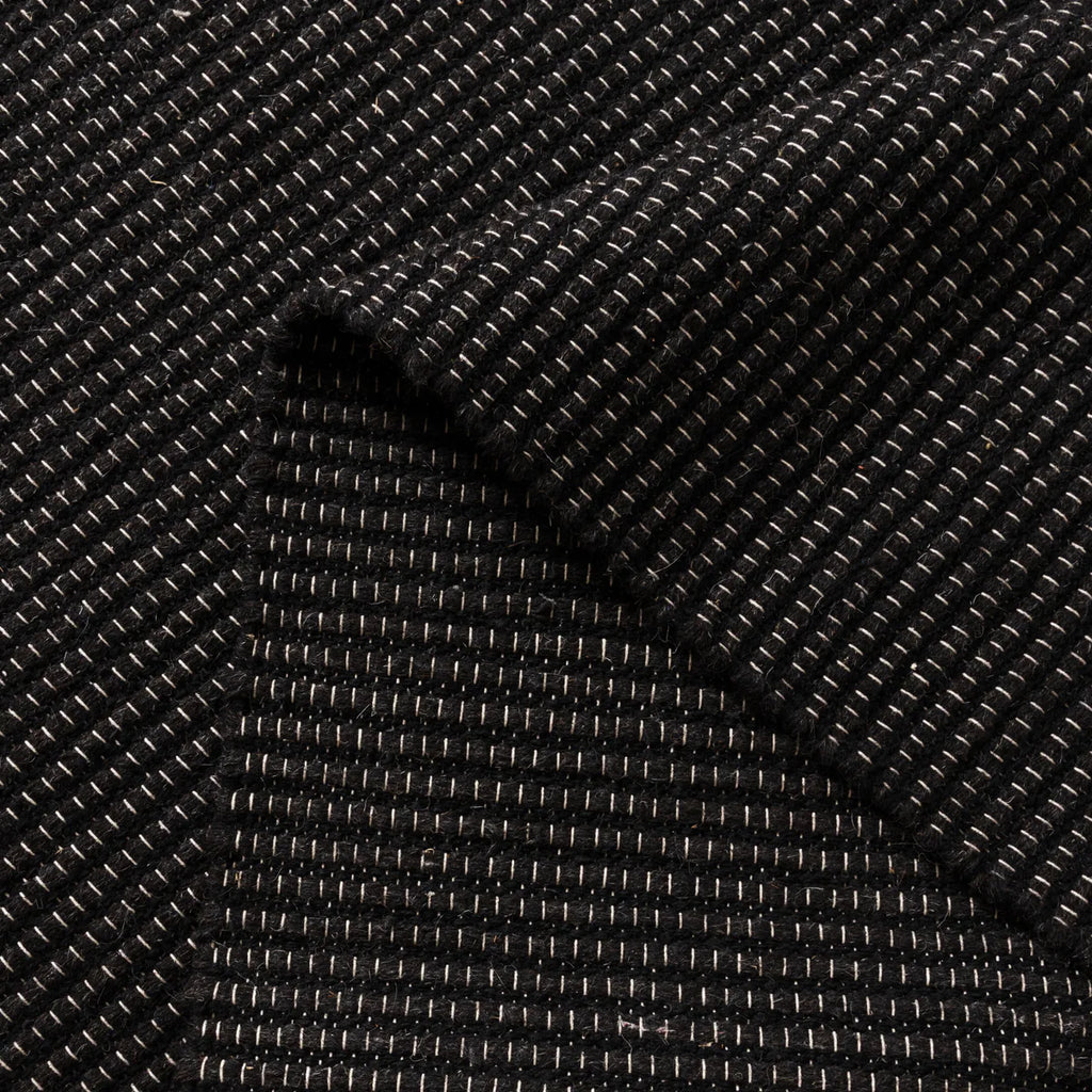 Nova Handwoven Black Wool Rug