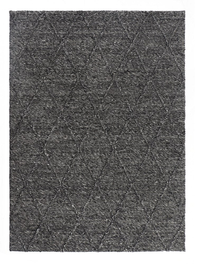 Braided Charcoal Area Rug | Modern Indoor Wool Blend Rug Sydney