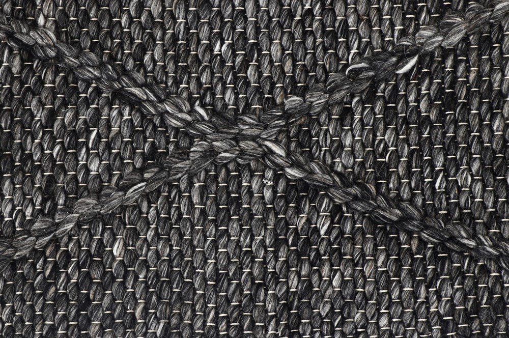 Braided Charcoal Area Rug | Modern Indoor Wool Blend Rug Sydney